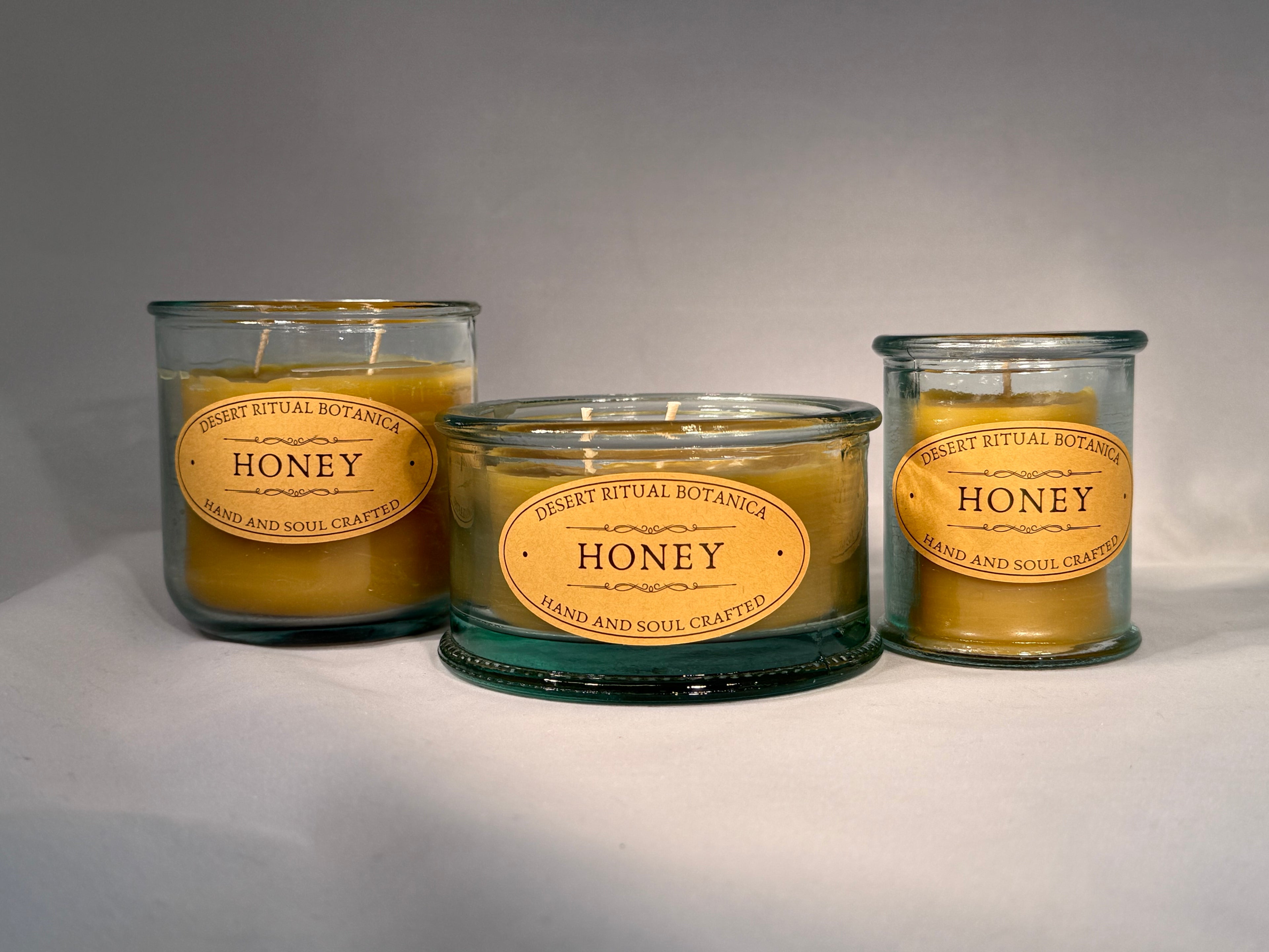 Honey Beeswax Candle - Low (Large)