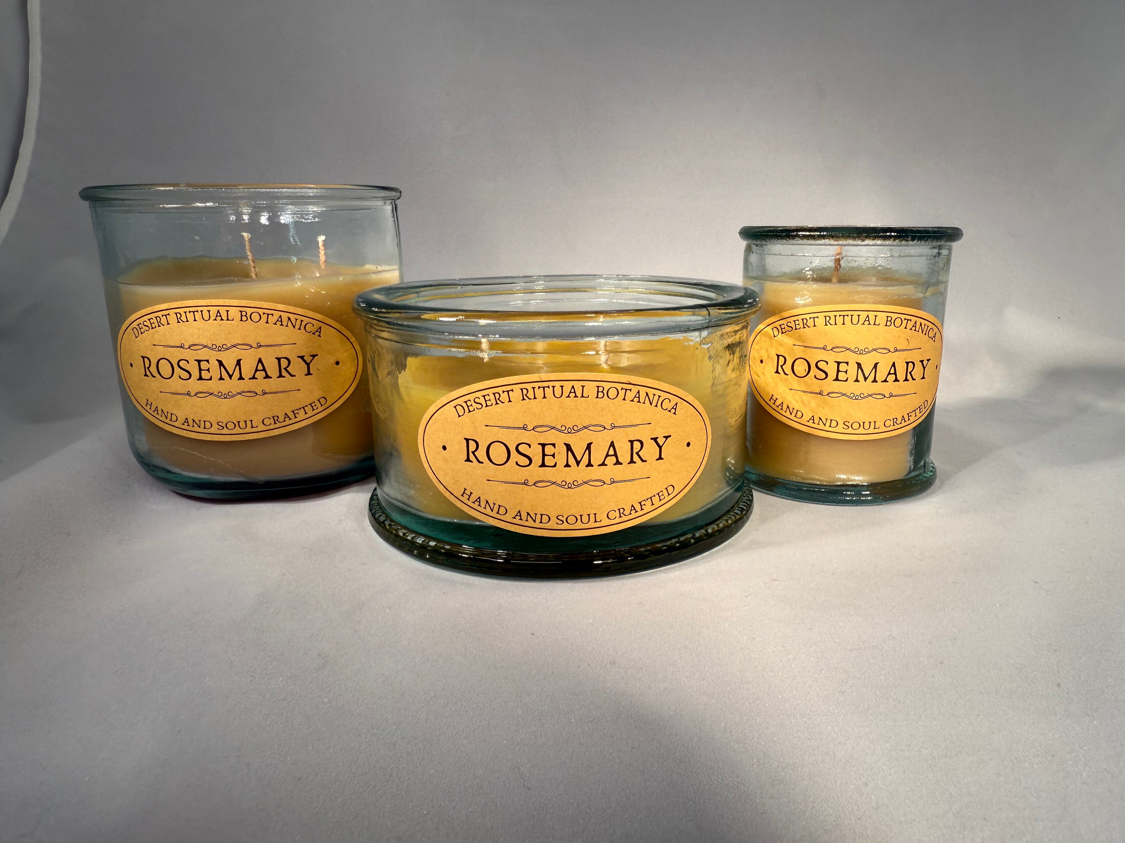Rosemary Beeswax Candle - Low (Large)